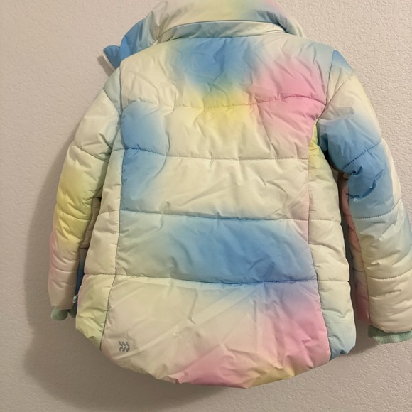 All In Motion Puffer Rainbow Pastel Multi-Colored Jacket w/Hood. Size XS… - Picture 11 of 16
